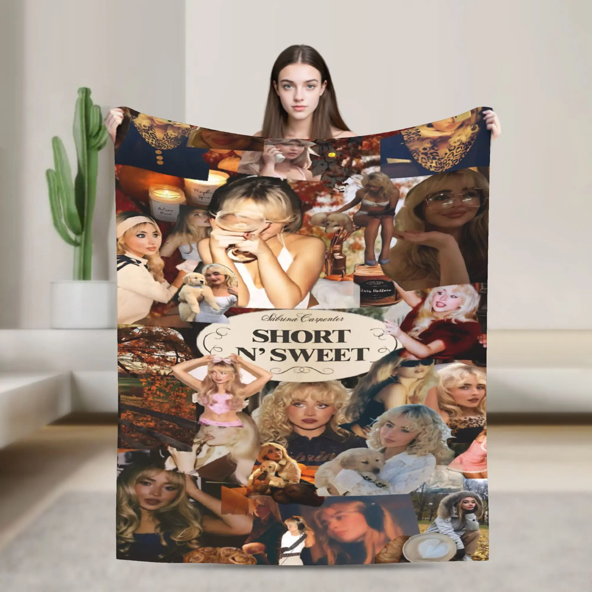 

Sabrina Carpenter American Singer Super Soft Blanket Decorative Plush Throw Blanket Living Room Flannel Bedspread Sofa Bed Cover