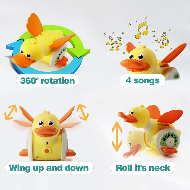 Pato musical para bebé, pato que camina bailando con luces musicales, juguete para bebé, juguetes para gatear, juguetes de aprendizaje para niños pequeños y niñas