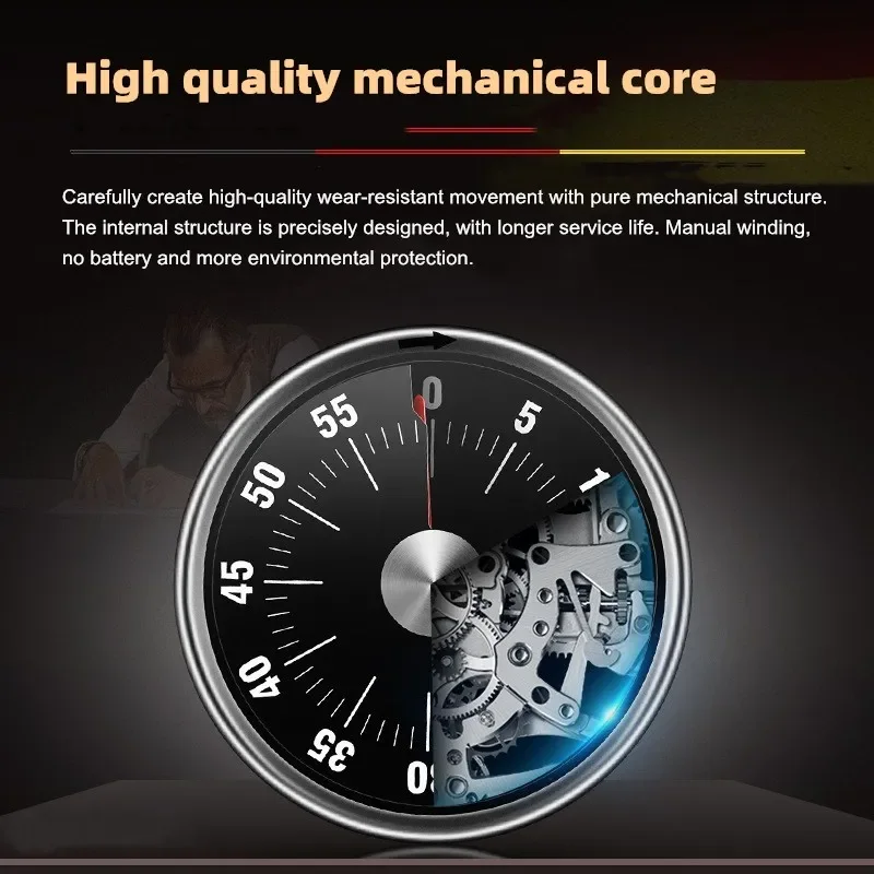 Mechanical Manual Digital Timer Magnetic Kitchen Timer Cooking Study Fitness Countdown Alarm Clock Gadget Kitchen Accesories