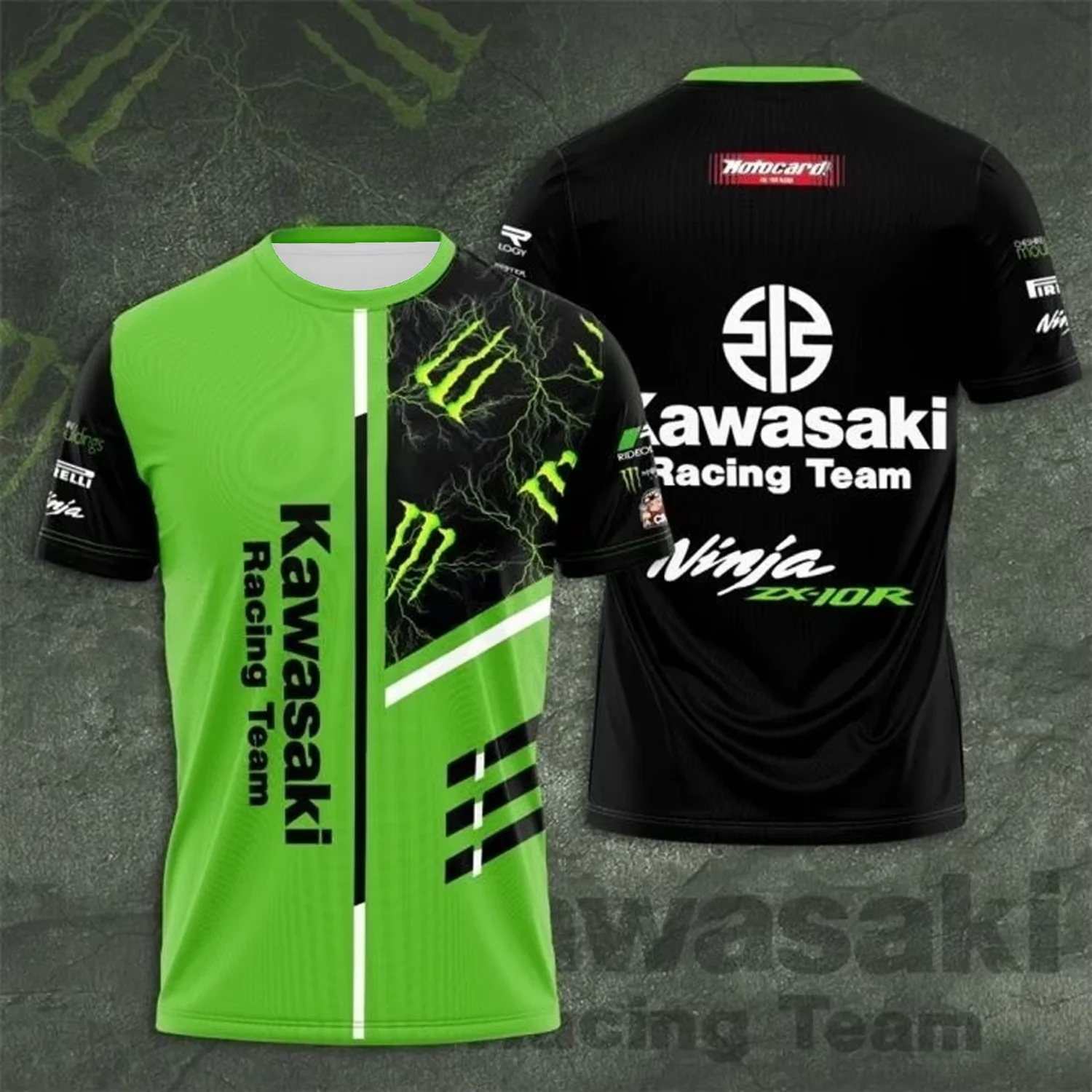 

Kawasaki Racing Team 3D T-shirt Off-road Racing Suit Outdoor Equipe Unisex Summer Rider Motorcycle T-shirt Fashion Cool Gift