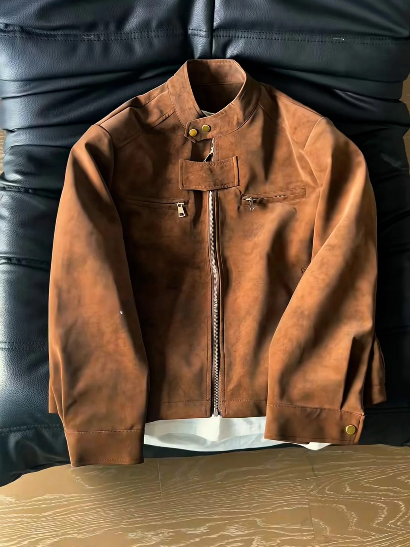 

Мужская утепленная зимняя куртка-бомбер в американском стиле, из хлопка и искусственной кожи, с бейсбольными элементами, стандартный крой