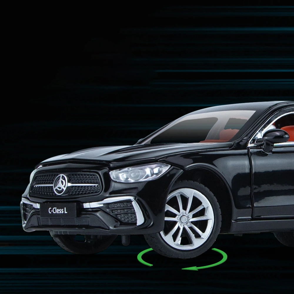 Coche de aleación Clase C BENS C260, escala 1:24, fundido a presión y vehículos de juguete, modelo de coche, sonido y luz, coche extraíble, juguetes, regalos