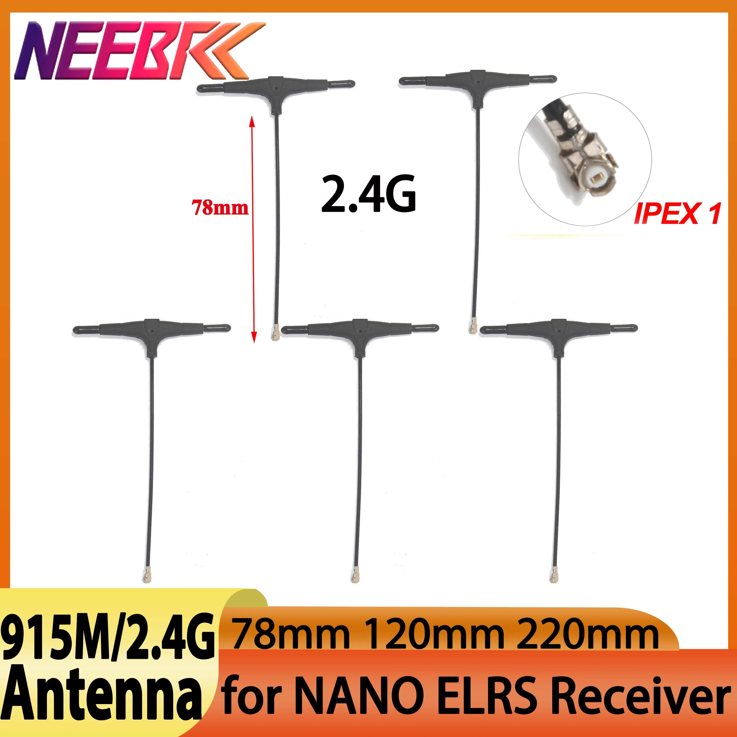 

1/5/10/20PCS 915MHz 2.4GHz 78/120/220mm T-type Antenna IPEX 1 for FPV Drone TBS CROSSFIRE FRSKY R9mm R9MX ELRS Nano EP1 Receiver