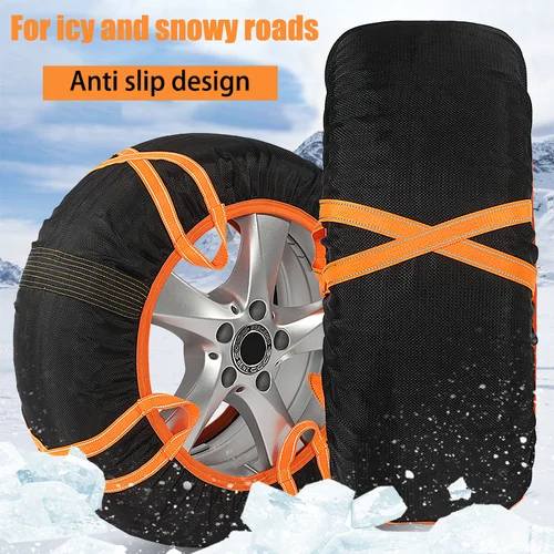 Imagen 2 del producto 2 unids/set cadena de nieve de coche para neumático de coche calcetín de nieve rueda neumáticos todoterreno coches de invierno cadenas de rueda SUV invierno todoterreno 4x4 vehículo