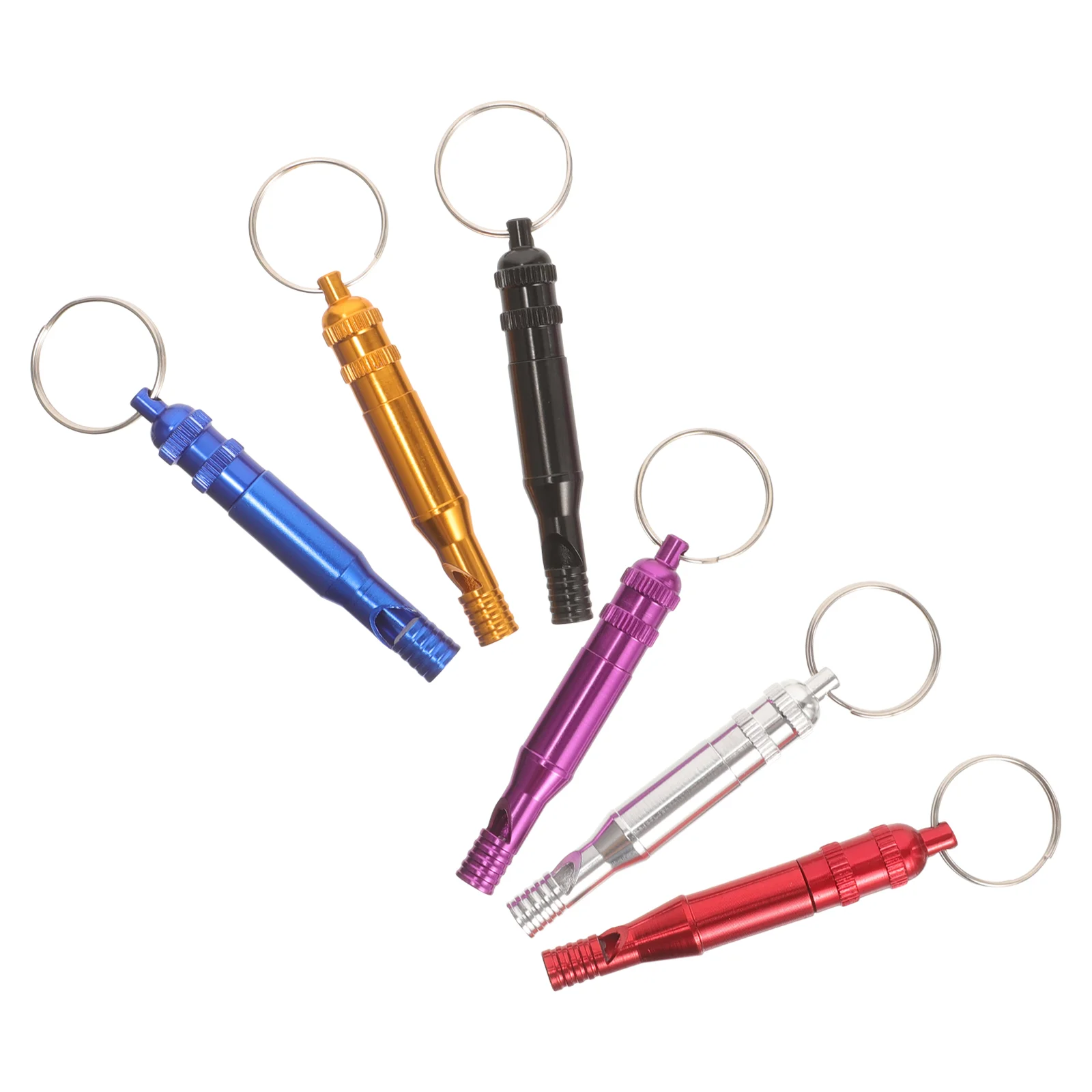 6 Pcs Whistle Emergency Portable Referee Metal Hanging Decor for Hiking Aluminum Alloy Travel