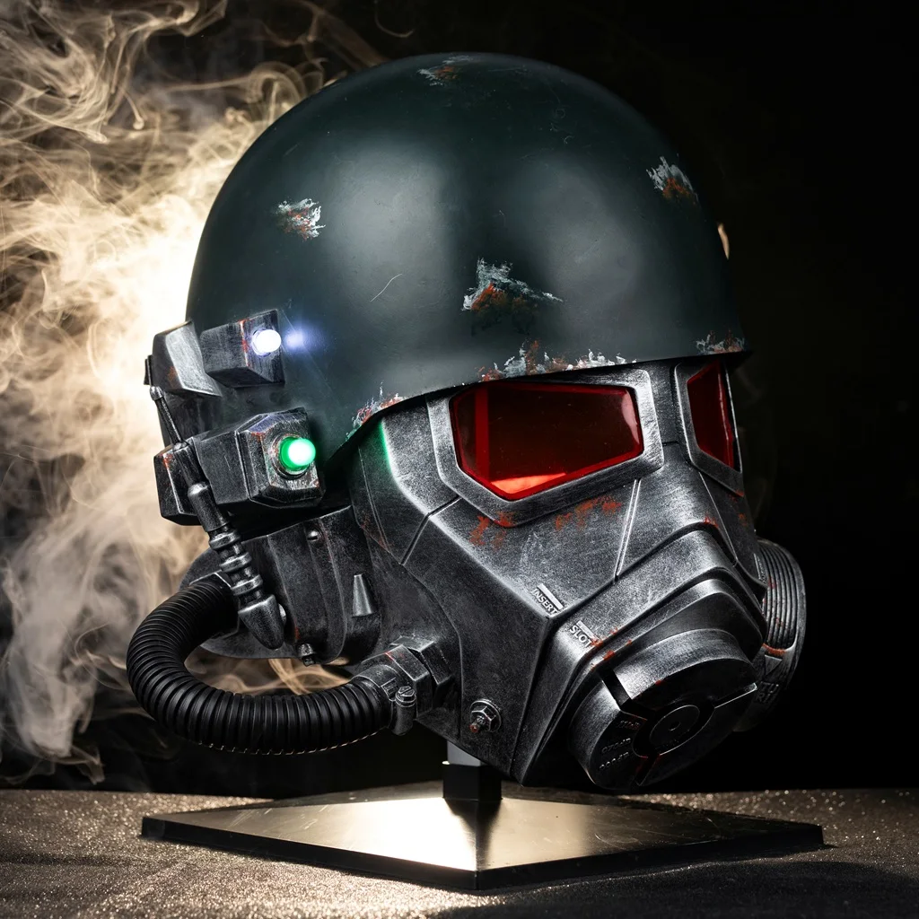 Xcoser Game Fall out 4 NCR Veteran Ranger Helmet Cosplay Prop LED Light Resin Replicas - view 2