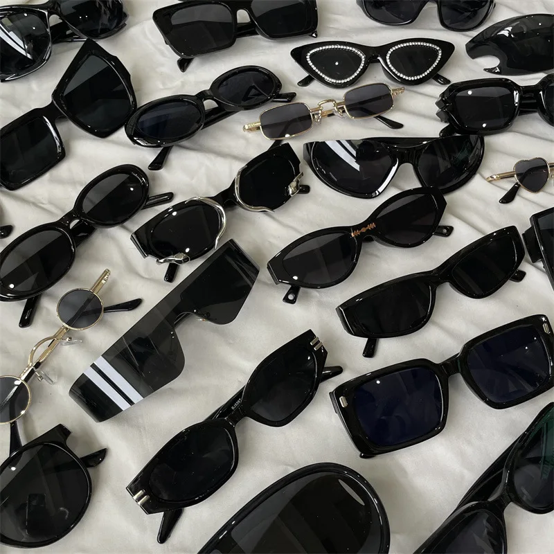 Die umfassendste schwarze Sonnenbrillenkollektion Y2K/Sonnenschutz/Sonnenbrille mit großem Rahmen, Katzenaugen-Sonnenschutzbrille – Detail 4