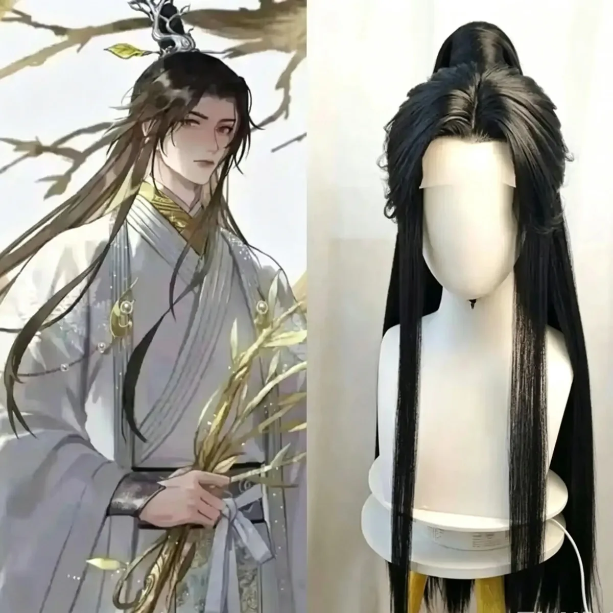 Chu Wanning Styled Wig Erha And His White Cat Master Mo Ran Customized Wig Anime Accessories Prop Ear Headwear Halloween Gifts