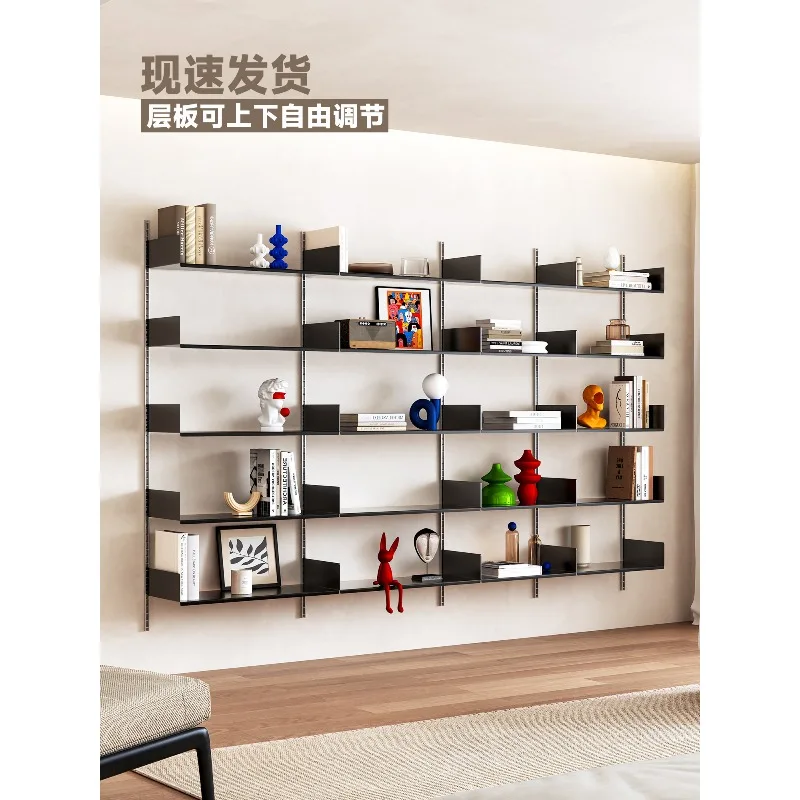 

Track Bookshelf Wall Suspended Shelf Adjustable Multi-layer Display Shelf Household One-word Baffle Shelf