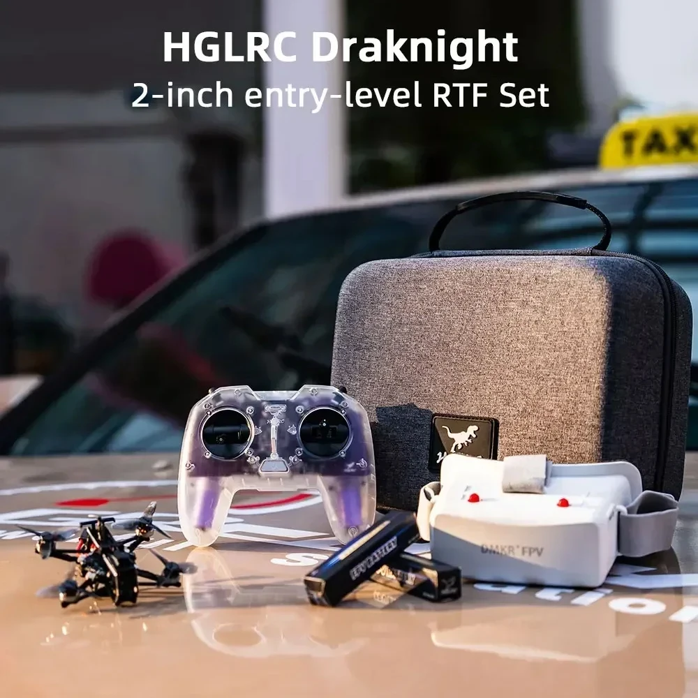 

HGLRC Draknight 2inch RTF Set - Drone with C1 Remote Controller, 5.8G FPV Goggles for FPV Beginner Pilots