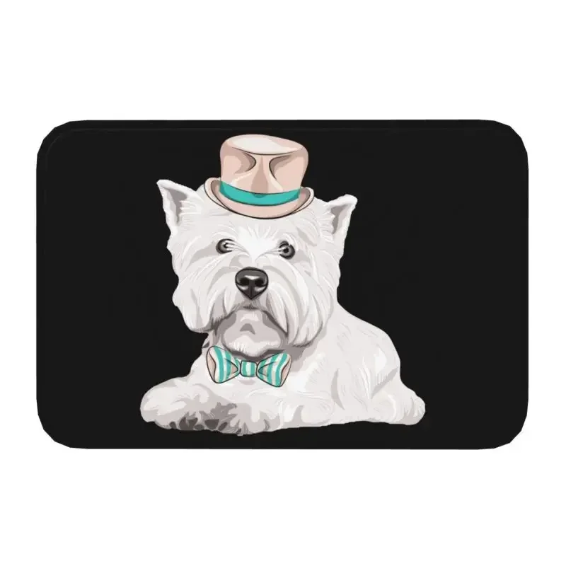 Custom Westie Lovers Doormat Mat Anti-Slip West Highland Terrier Dog Kitchen Bath Toilet Rug Carpet 40*60cm