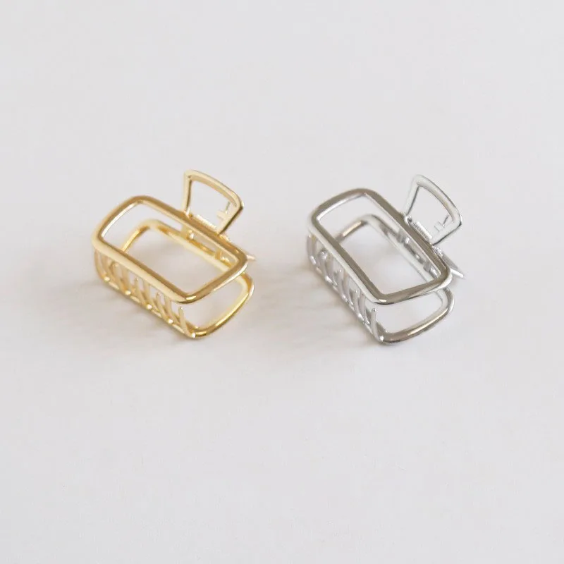 New Fine Vintage Women Small Hairpins Minimalist Style Ponytail Square Crab Alloy Hair Claw Clips For Girls Accessories Gifts