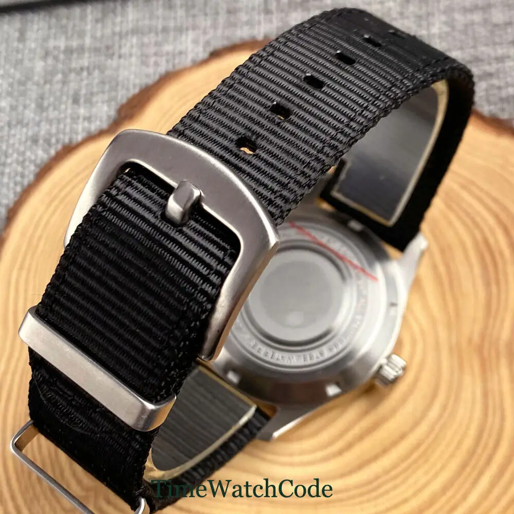 Tandorio Diver Pilot Automatic Men's Watch NH35 39mm AR Sapphire Glass สีดํา