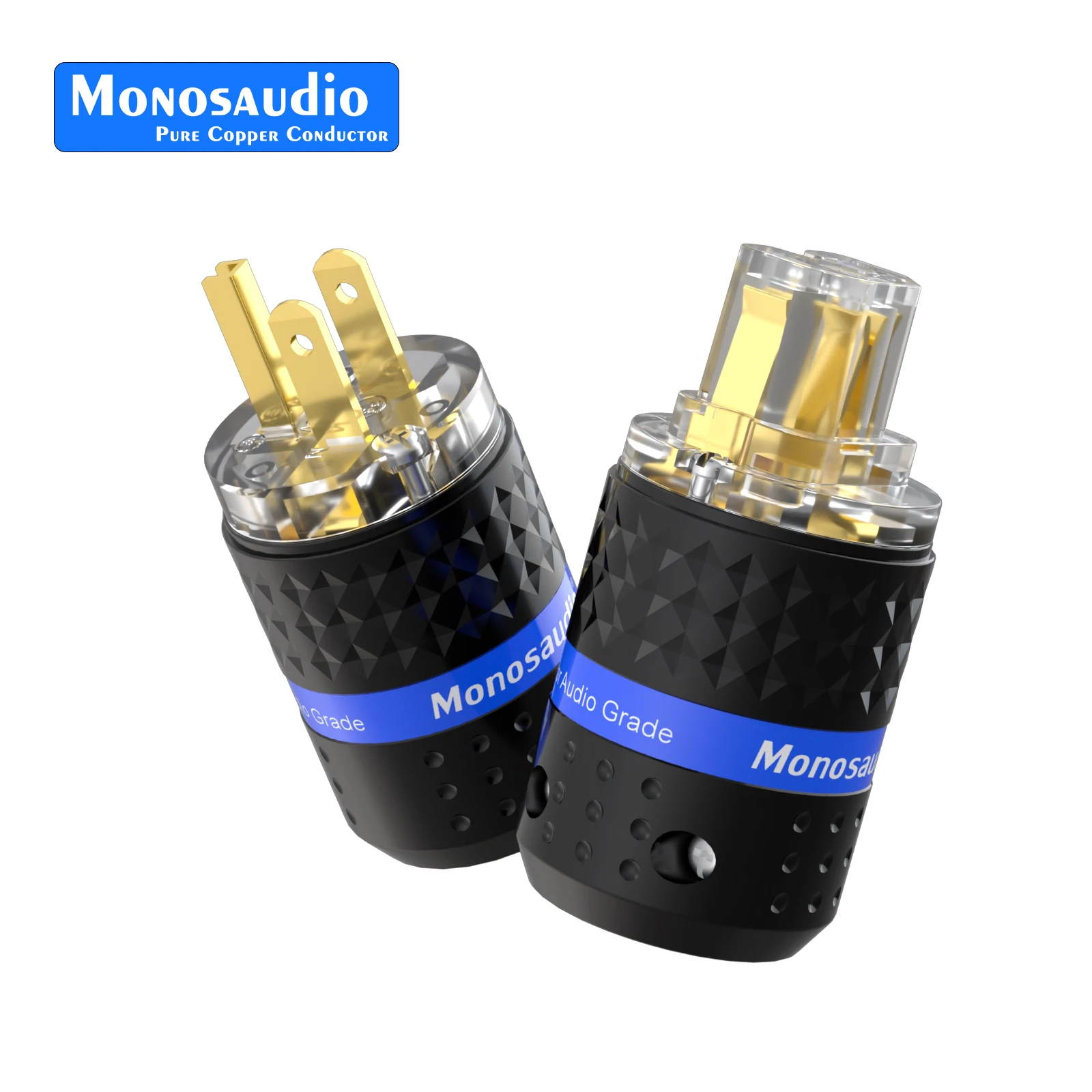 

Monosaudio 99.998% Pure Copper HIFI Audio Amplifier/Filter Power Plugs US version Male/Female Power Connector M103/F103