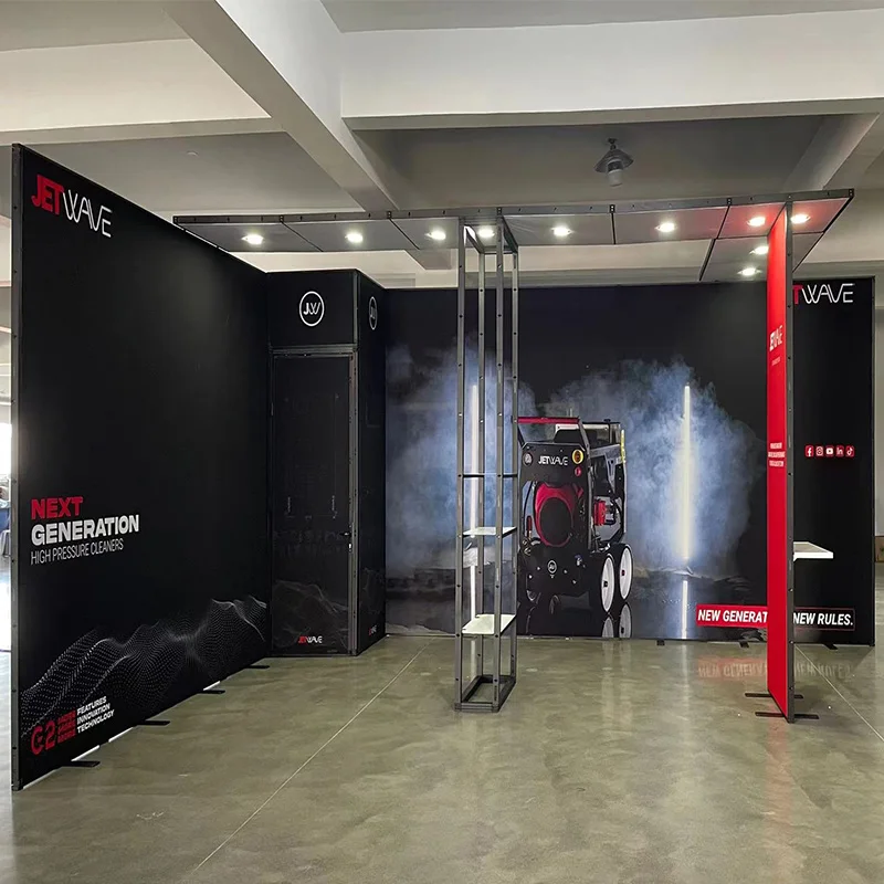 Pantalla Modular Luban de 20X20 Yier, marco de aluminio, tela de tensión, comercio gráfico, exposición, cabina de exposición