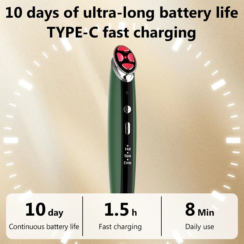 Red Light Facial Eye Massager Wand Vibration Hot Massage Relax Face Lifting Device Tightening Anti Wrinkle Skin Care Beauty Tool