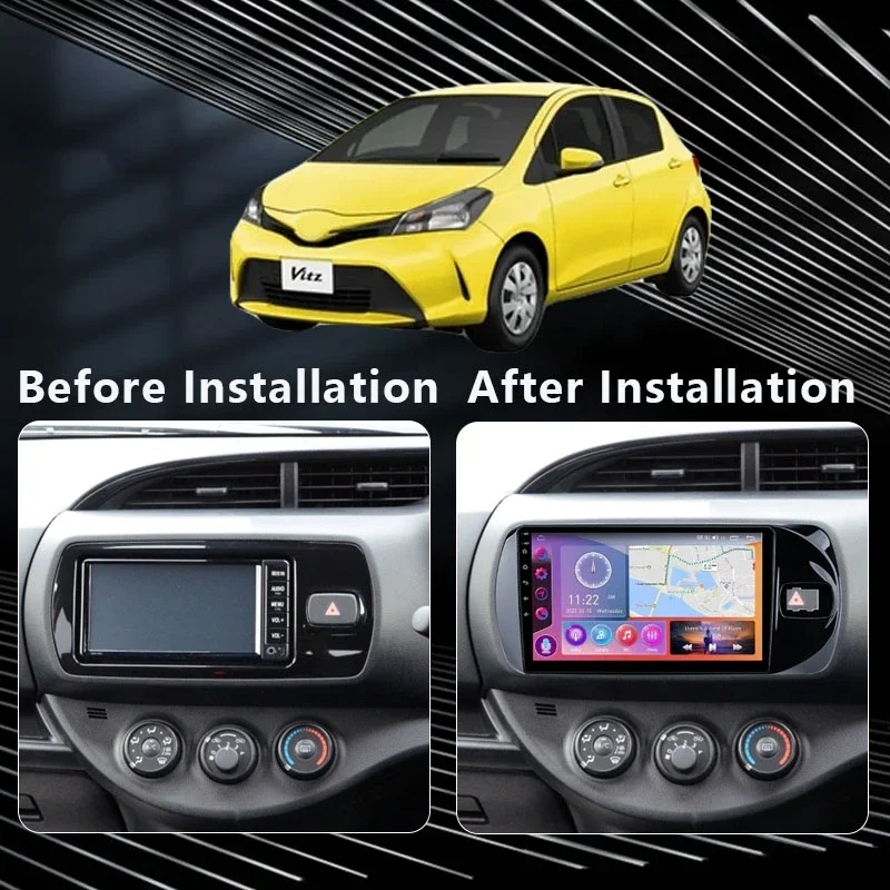 MAMSM 2K QLED Android 12 Car Radio For Toyota Vitz 3 XP130 2014-2019 Multimedia Video Player 4G GPS Carplay Autoradio Stereo