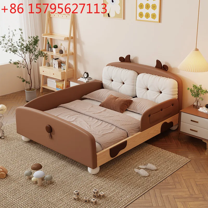 

Детская кровать из массива дерева, односпальная кровать для мальчика, кровать принцессы для девочек с перилами, 1 м, 5 спален
