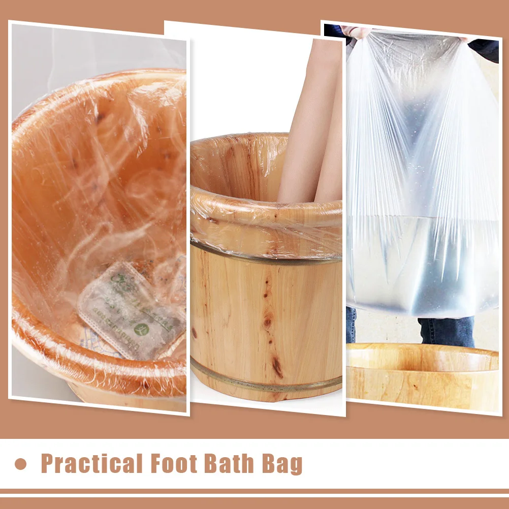 

160pcs Foot Bath Bag Disposable PE Material Waterproof Leak Proof Spa Pedicure Supplies Home Use Practical Basin Temperature