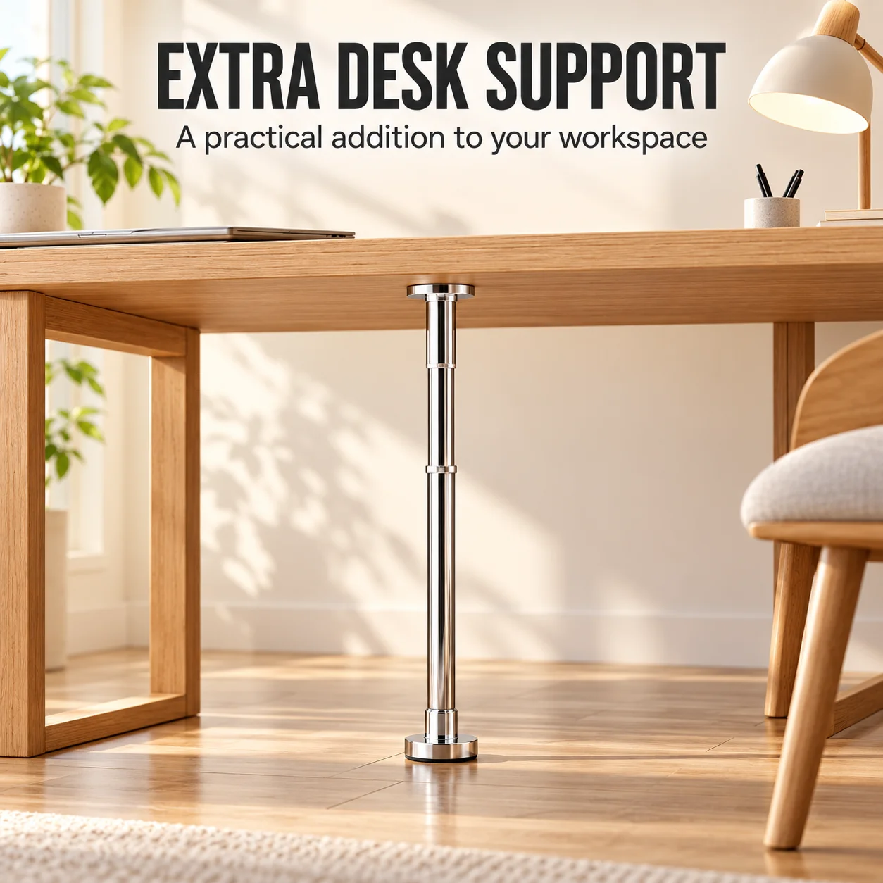 Stainless Steel Furniture Support Rod, Adjustable Anti-Fall Telescopic Jack Pole for Cabinet Desk Kitchen Sink