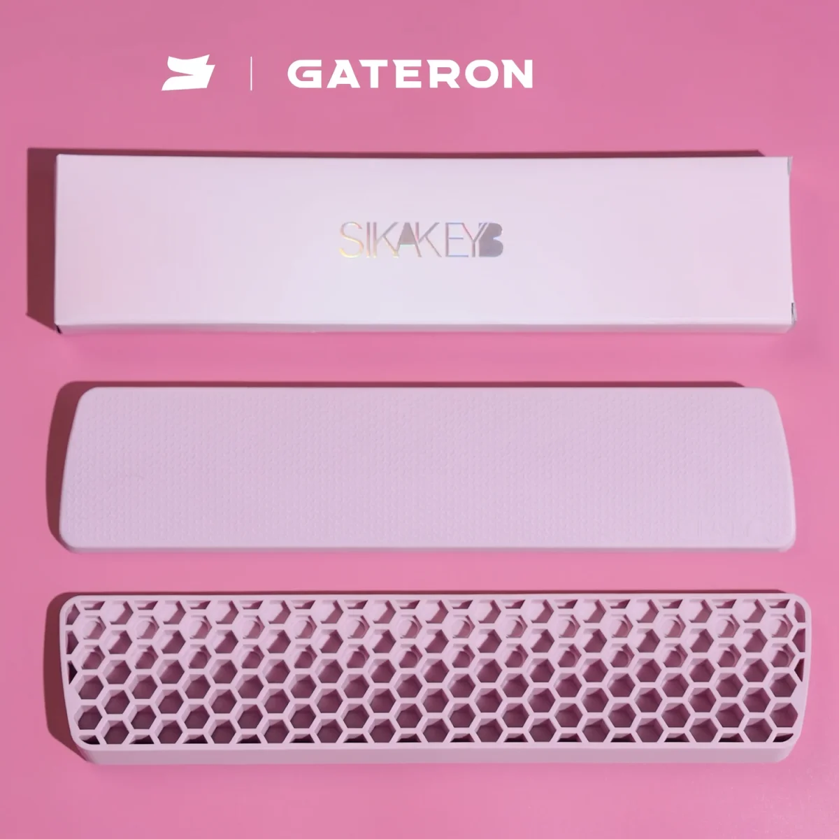 GATERON SIKAKEYB Silicone Ergonomic Sakura Pink Keyboard Wrist Rest DIY Tool Peripherals Suitable For 68/84/87 Keyboard Layout