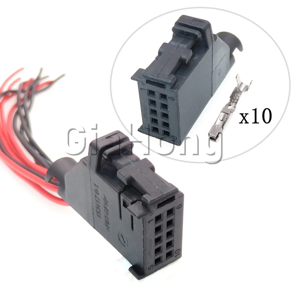 1 Set 10 Ways AC Assembly Auto Parts Car Rear View Mirror Wire Socket Automobile Unsealed Plug 8E0971980 8E0971980S 1534170-1