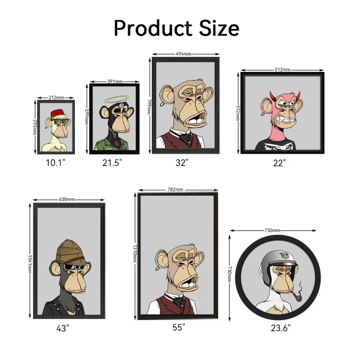 OEM Custom 23,6" Nft Round Screen Android 11.0 Crypto-Art Frame Wifi Video Foto Holz Smart Digital Token Nft Display Frame