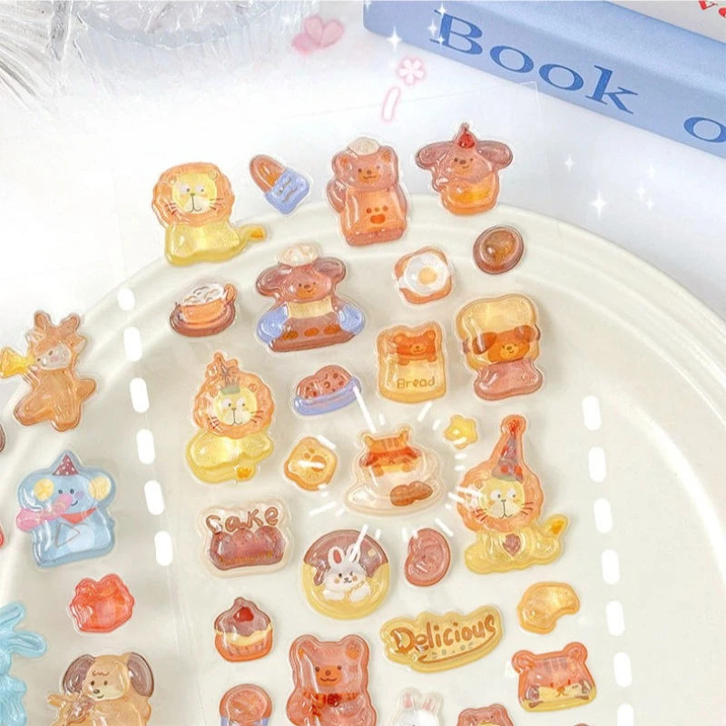 

3D Cartoon Crystal Cute Solid Embossed Sticker DIY Decal for Journal Scrapbook Decoration Kawaii Phone Case Laptop Sticker