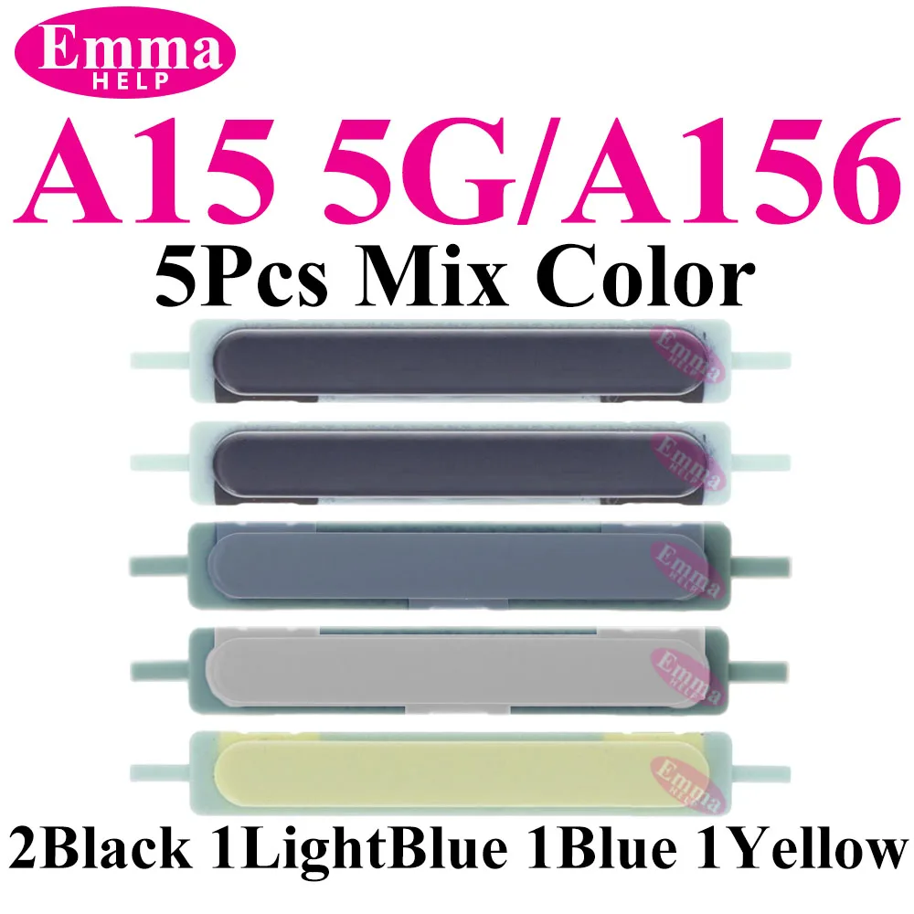 5Pcs Mix Color SIM tray Holder SD Card Power Volume Buttons Side Key On Off Adapter Drawer For Samsung A05 A05s A15 A25 A35 A55