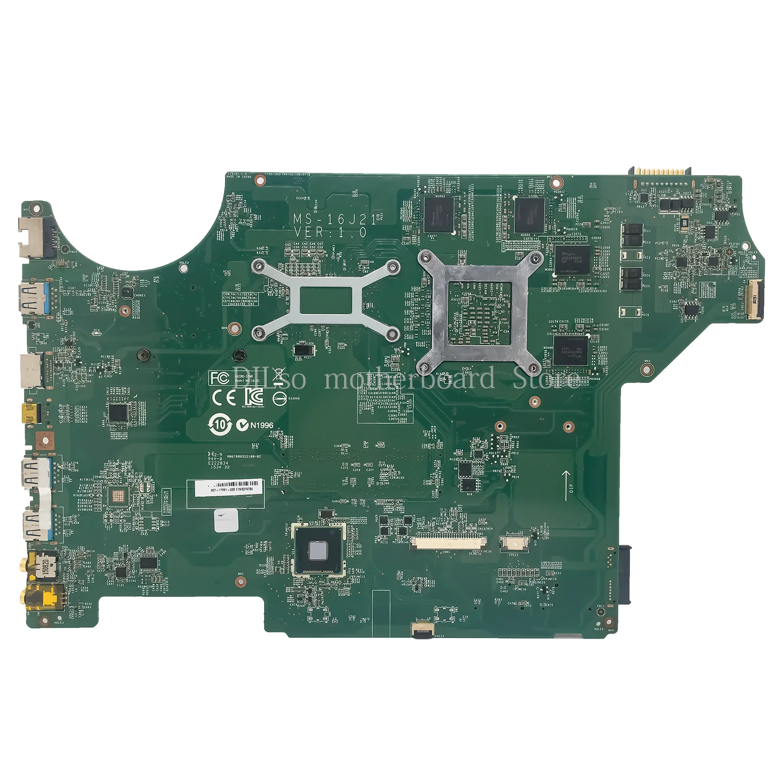 Imagem -02 - Kefu-motherboard Laptop para Msi Ms16j21 Ms-16j2 Ge62 Ge72 I75700h Gtx960m2g Mainboard 100 Testado Transporte Rápido