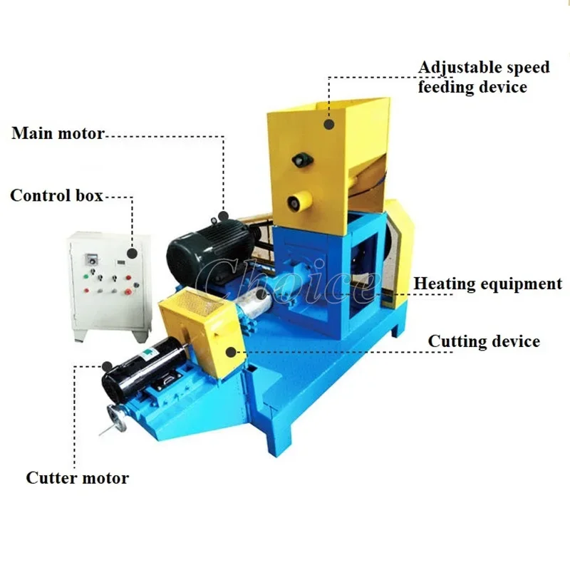 

Industrial Dog Pet Floating Fish Feed Extrude Machine Dry Food Pellet Making Machine Puffing Mill Extruder Production Line