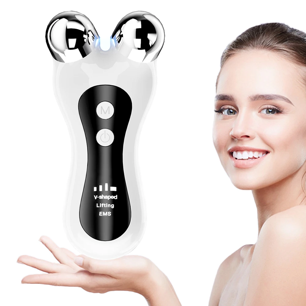 

Microcurrent Facial Device Vibration EMS Mini Microcurrent Face Lifting Massager Roller for Skin Care Machine for Women & Men