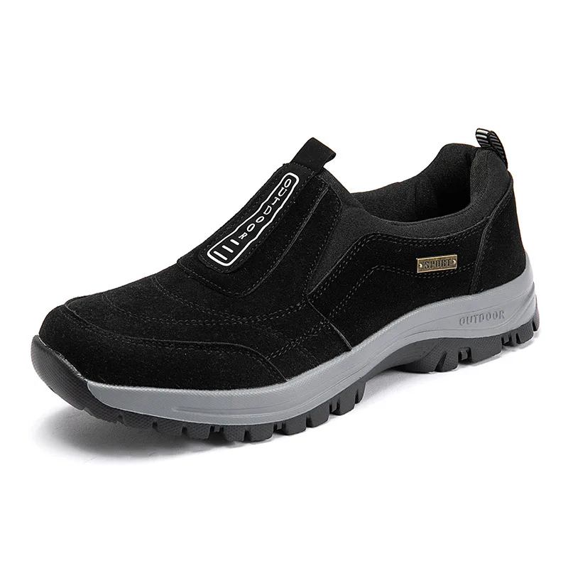 Outdoor Hiking Shoes Men Sneakers Winter Slip on Casual Men Shoes Breathable Suede Leather Shoe Anti-skid Walking Shoes Footwear