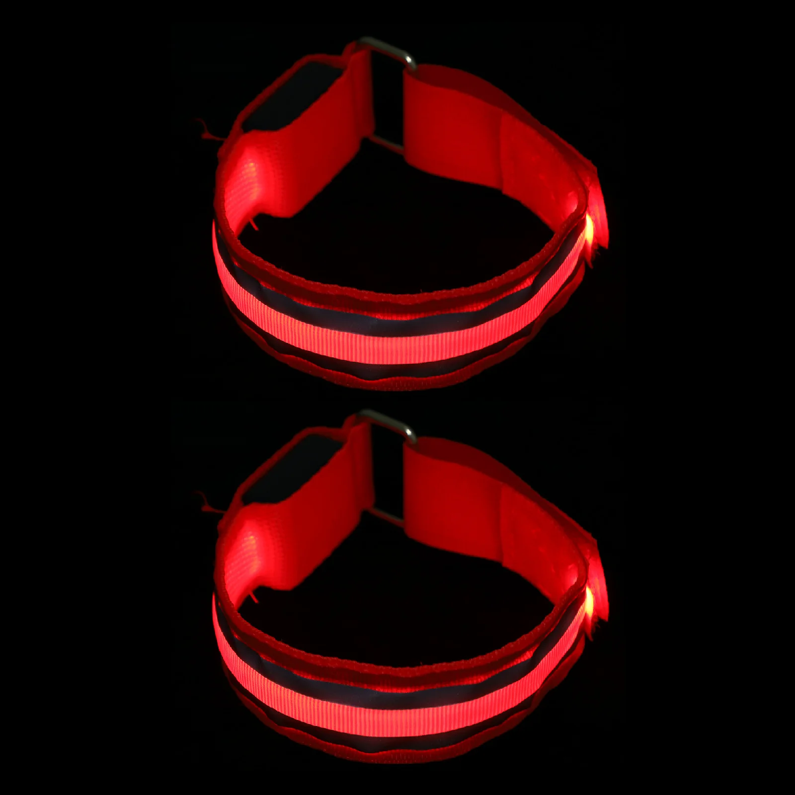 2 قطعة Led توهج سوار وامض الذراع معصمه ليلا تشغيل الرياضة في الهواء الطلق ضوء السلامة مضيئة شارة عاكسة الجري