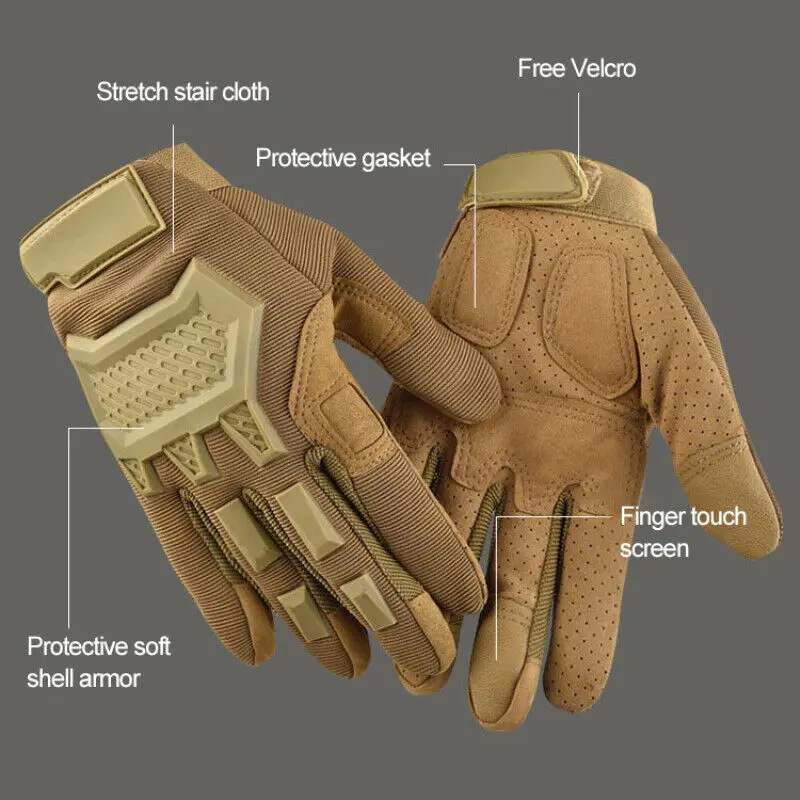 남성용 사이클링 스포츠 장갑 피트니스 터치스크린 장갑 미끄럼 방지 전술 장갑