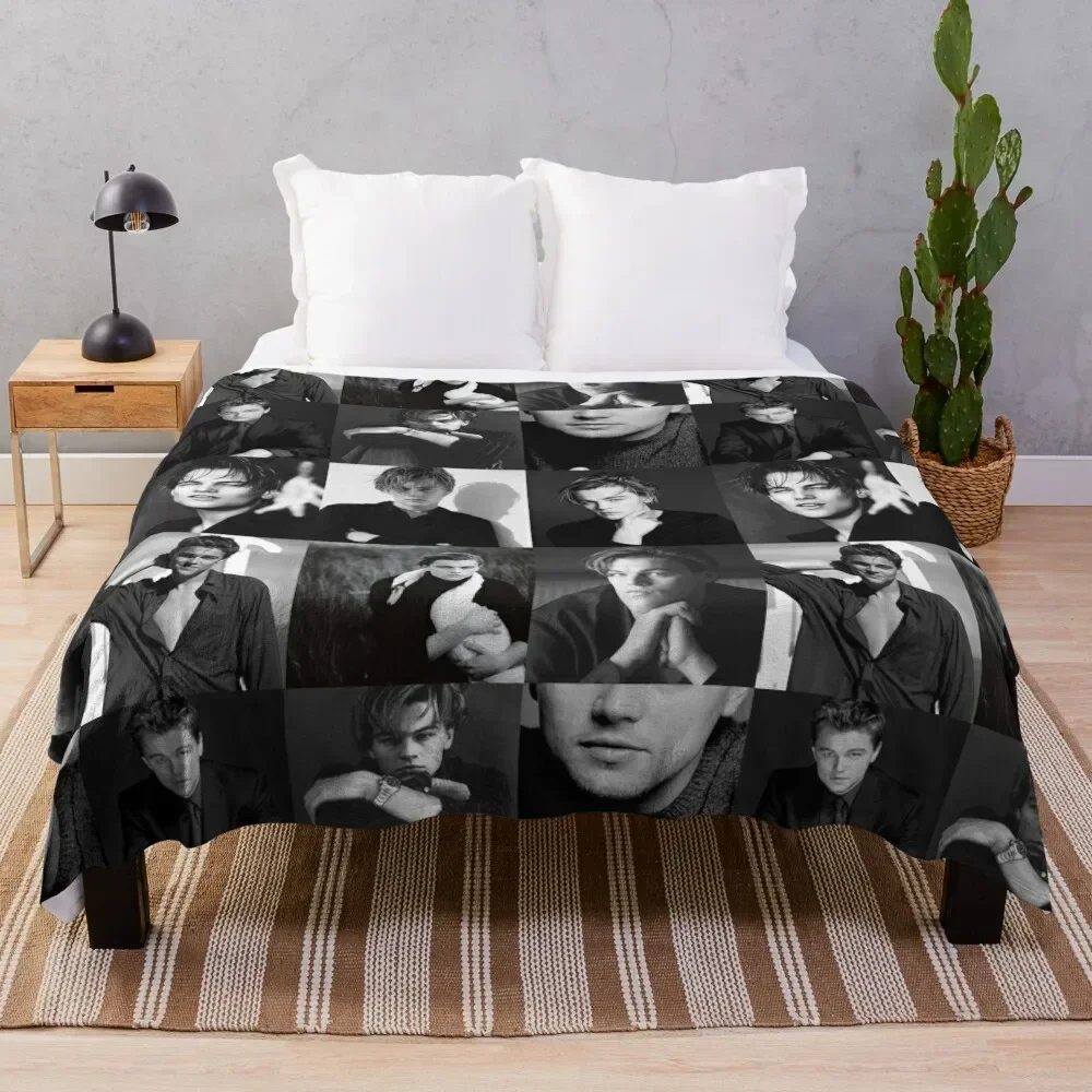 

Leonardo Dicaprio Collage Throw Blanket Hairys Soft Beds funny gift Blankets For Baby Blankets