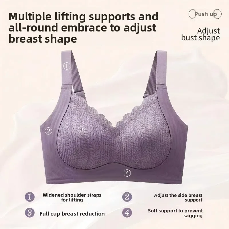 Nahtloser, formgebender BH mit vollständiger Abdeckung, weicher Halt, Seitenkontrolle, Push-Up, Anti-Sag-Bralette für Frauen – Detail 6