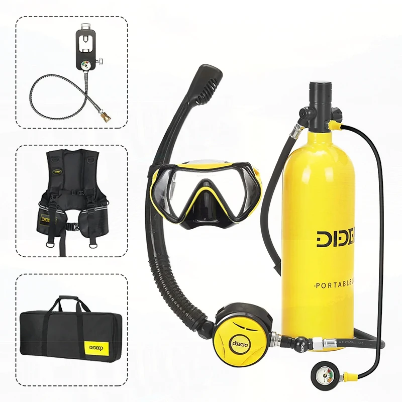 

2L Diving Scuba Snorkel Tanks Oxygen Cylinder Set Underwater Air Tank Hand Pump For Dive Diving Equipment X5000Plus