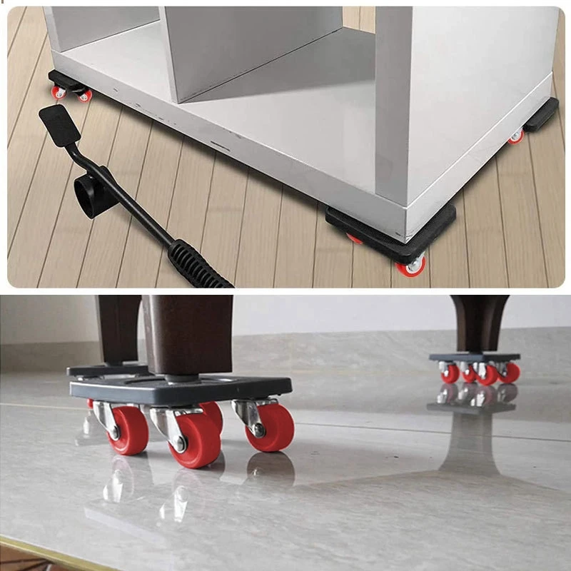 4 Wheel Movable Dolly With Casters, Furniture Dolly Set With Lift, Mover Dolly Suitable For Heavy Furniture For Home