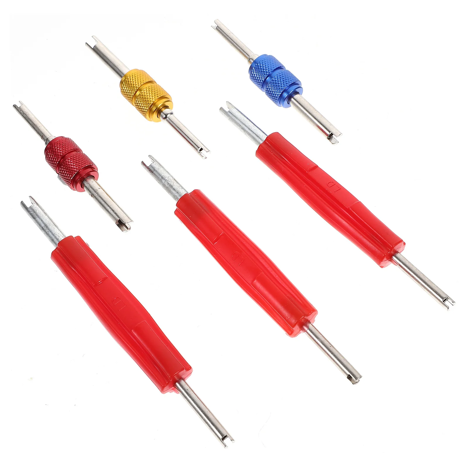 

1 set 1 Set Valve Core Removal Tool Dual Head Color-Coded Handle Sturdy Metal Car Tire Repair Kit For Ac Systems Valve Stem
