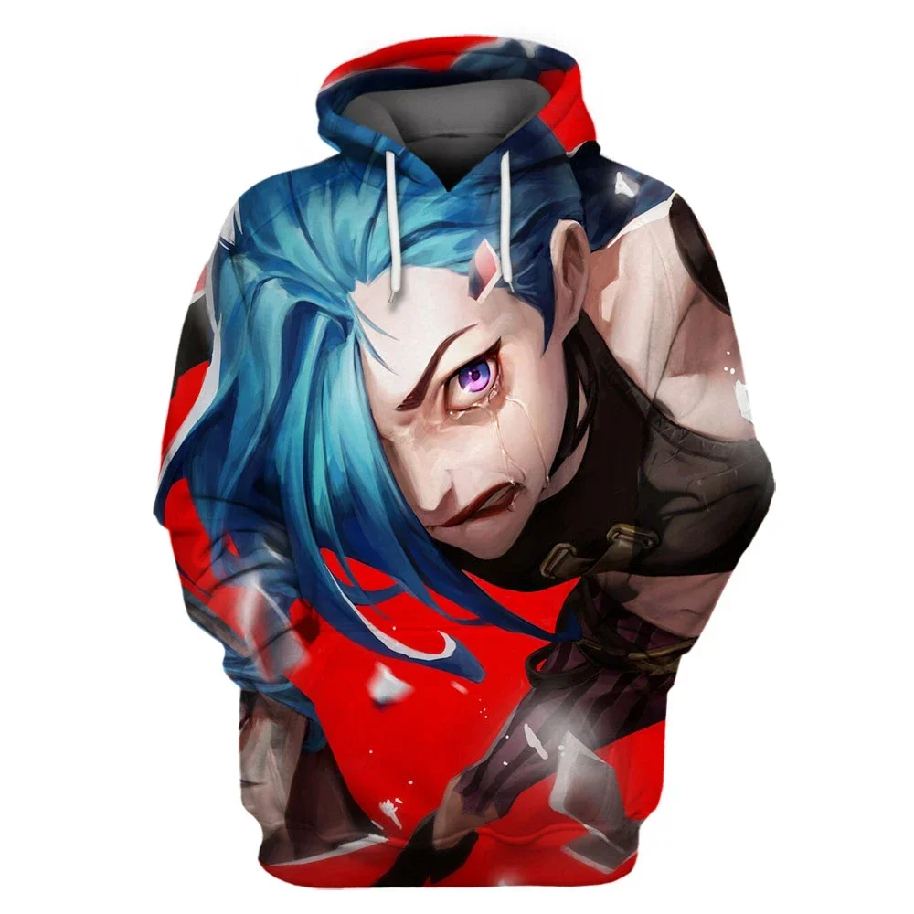 New Anime Arcane League of Legends 3D Hoodie Men Fashion Coat Child Hoodies Kids Hip Hop Boy Coat Tracksuit Lol Jinx Sweatshirts