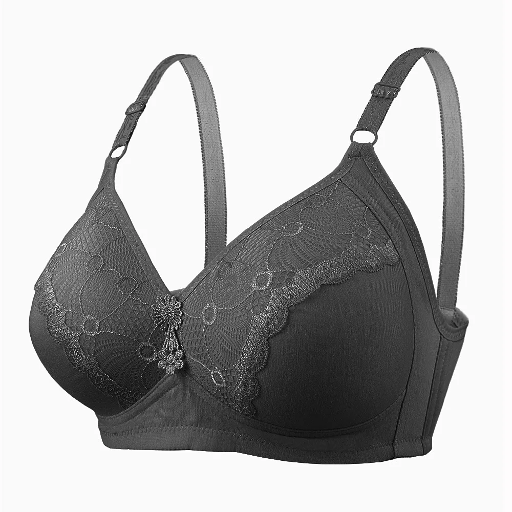 Women\'s No Rims Bras Large Size Everyday Push Up Bras Sexy Brassiere Solid Color Middle Aged Underwear Plus Size Lingerie Bra