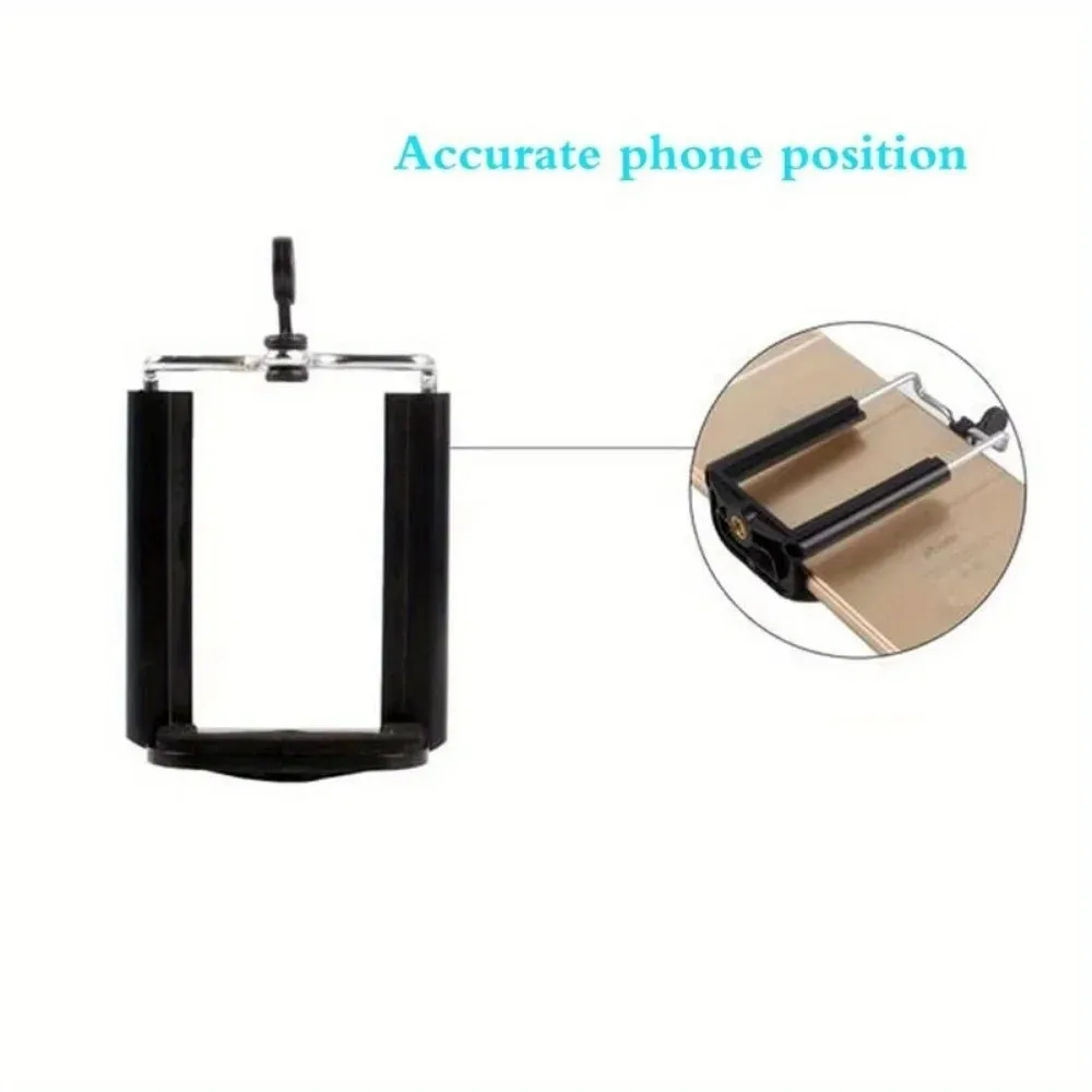 1pc Black For Phone Holder Tripod Tripod Stand With 1/4 Inch Nut Screw Hole Selfie Stick Phone Clip Accessories