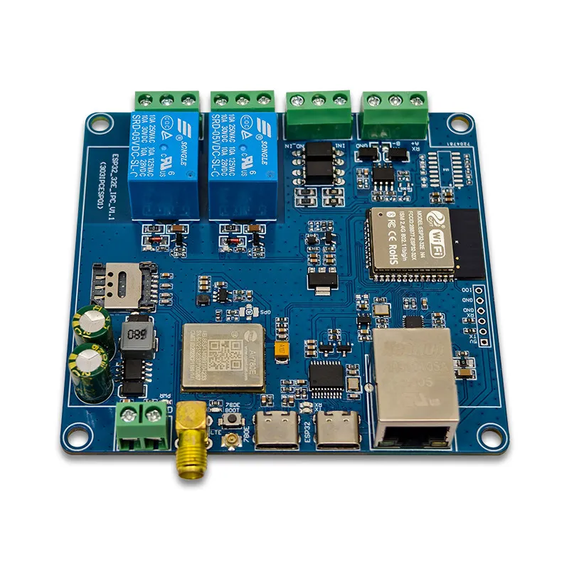 ESP32 Industrial Personal Computer Edge Computing Ethernet WIFI BT 4G RS485/232 2-in 2-out Secondary Development