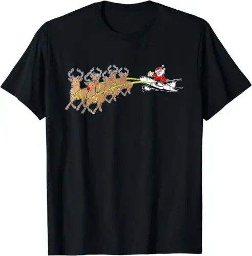 

Airplane Santa Xmas Airplane Aviation Pilots Gift Idea Tee T-Shirt