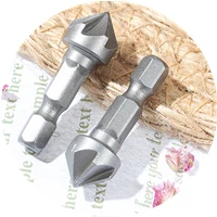 【F】6 Flute Countersink Drill Bit Chamfer Cutting Woodworking Tool Hexagon Handle
