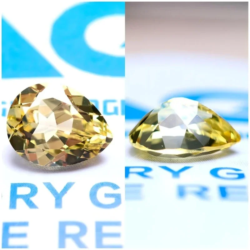 

Lab Grown Sapphire Yellow Color VVS1 Pear Shape DIY Ring Necklace Earrings Materials with Certificate Extremely Shiny Quality