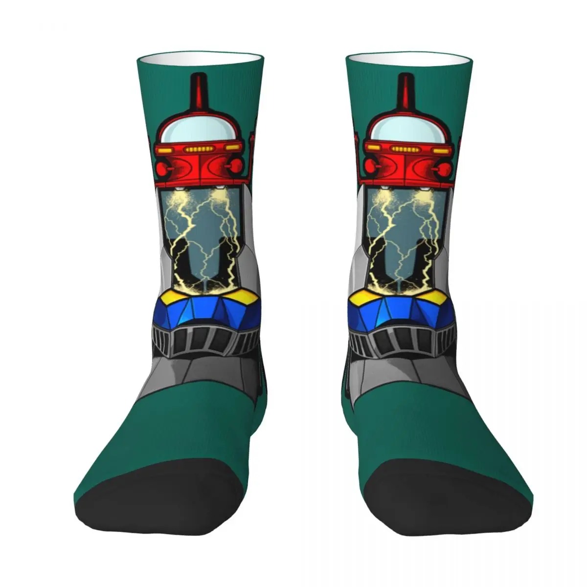 Autumn Winter Colorful Unisex Mazinger Z Head Power Socks Non-slip Sports Socks