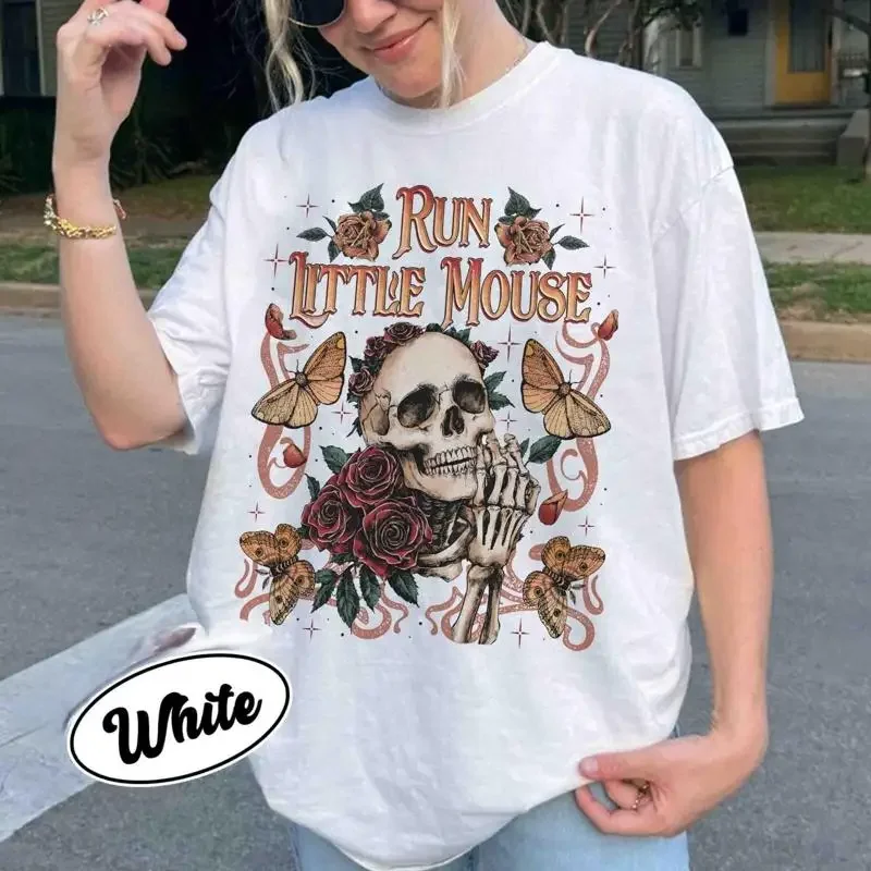 Run Little Mouse Rose Skeleton Haunting Adeline T Shirt