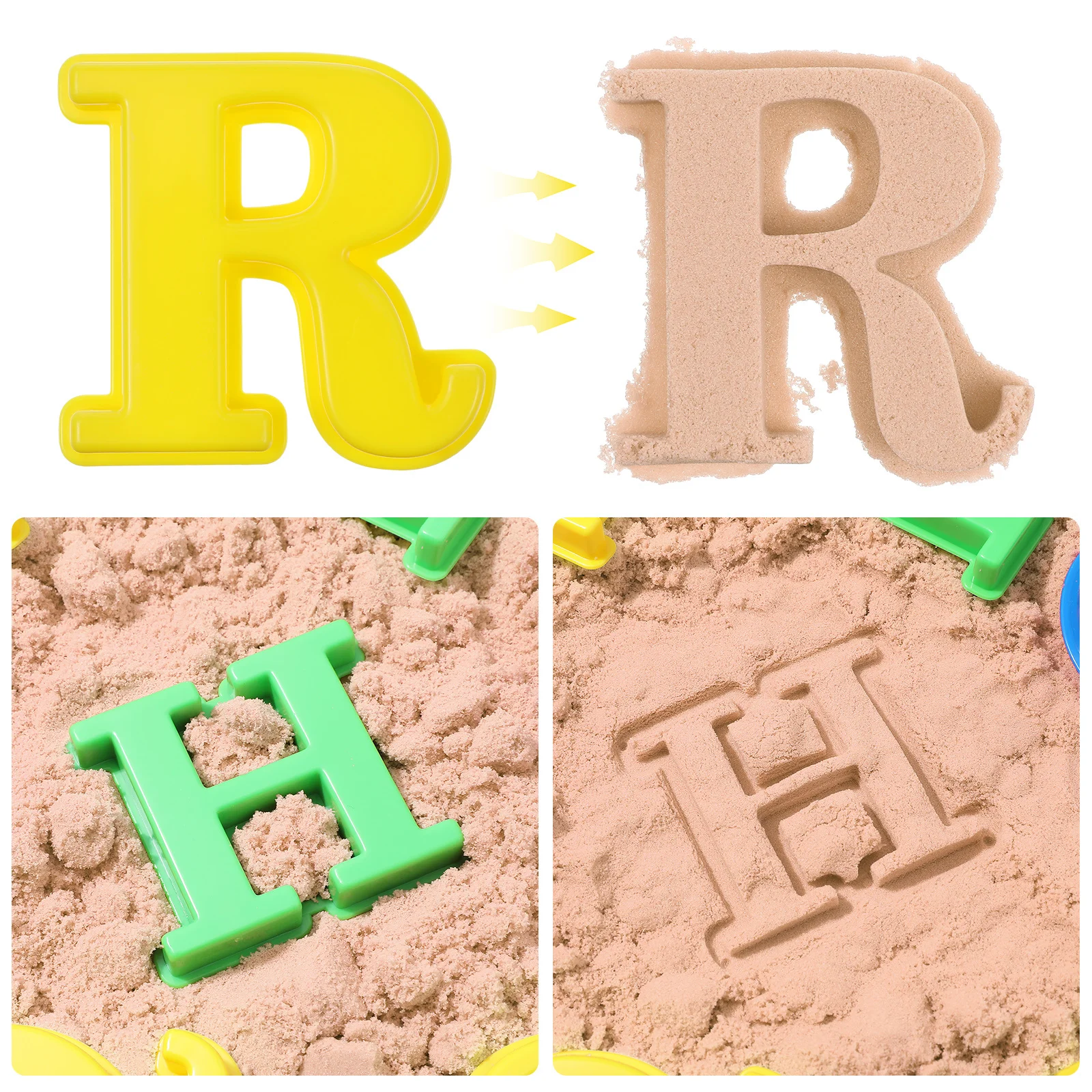 26 stuks leren strandletters mallen kleurrijke zandmodelleringsets voor kinderen vroege taal wiskundige symboolherkenning plezier